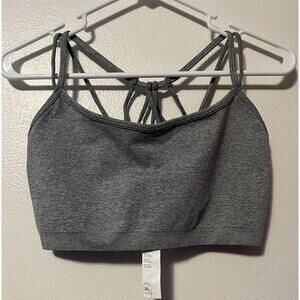 Fabletics Women’s Dash Sports Bra XL Gray Strappy Seamless NWT $44.95 MSRP